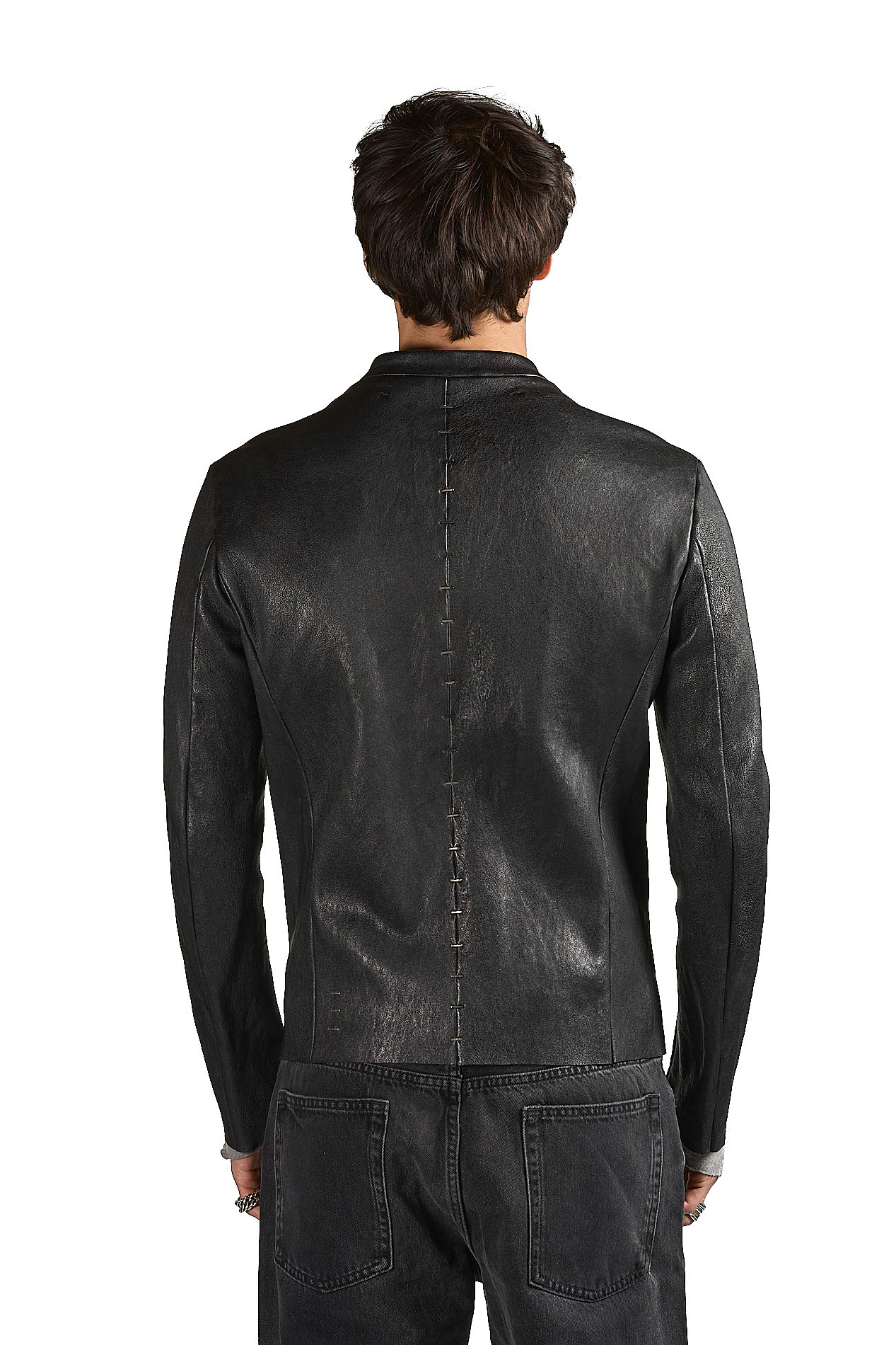 DANIELE BASTA LEATHER AND SILVER JACKET 